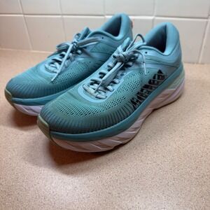 Hoka One One Women's W Bondi 7 Teal Running Shoes Size 8